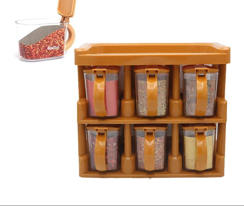 Master Chef Spice Rack With 6 Jars Set