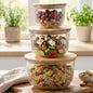 Fluted Design Airtight Glass Bowls Set