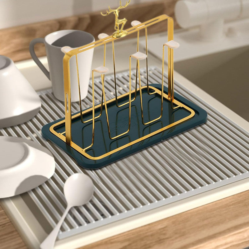 Glass Holder Rack Kitchen Cup & Glass Organizer Stainless Steel (just stand)