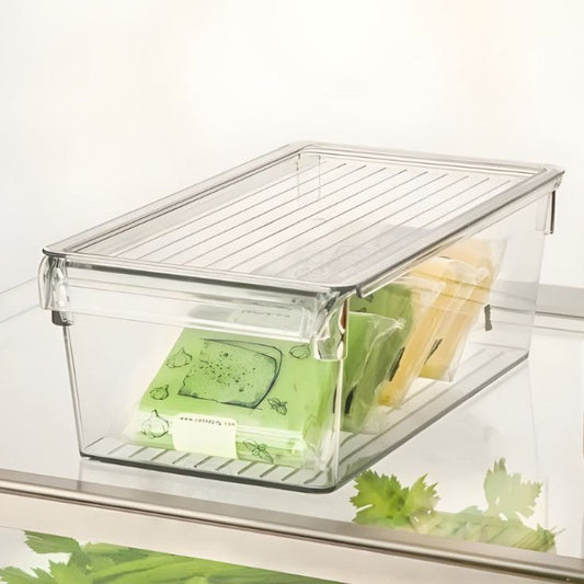Stackable Clear Storage Organizer With Lid