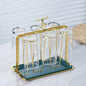 Golden Glass Stand With Drain Tray