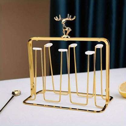 Golden Glass Stand With Drain Tray