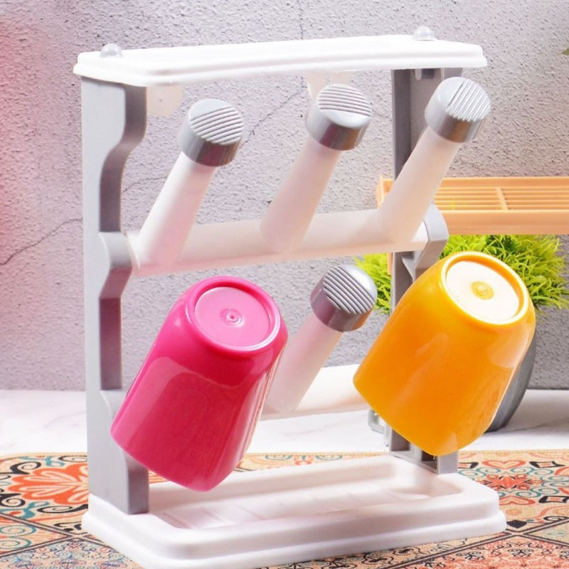 Glass Stand 6 Glass Rack for Kitchen & Countertop, Wall or Tabletop Use